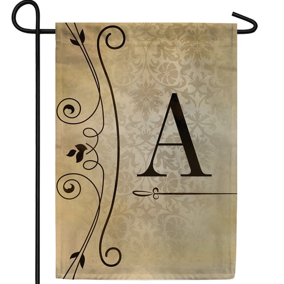 America Forever Fancy Scroll Monogram A Garden Flag, 12.5 x 18 inch Double Sided, Elegant Letter A Flag, Decorative Scroll Design, Personalized Initial Yard Art, Housewarming Gift