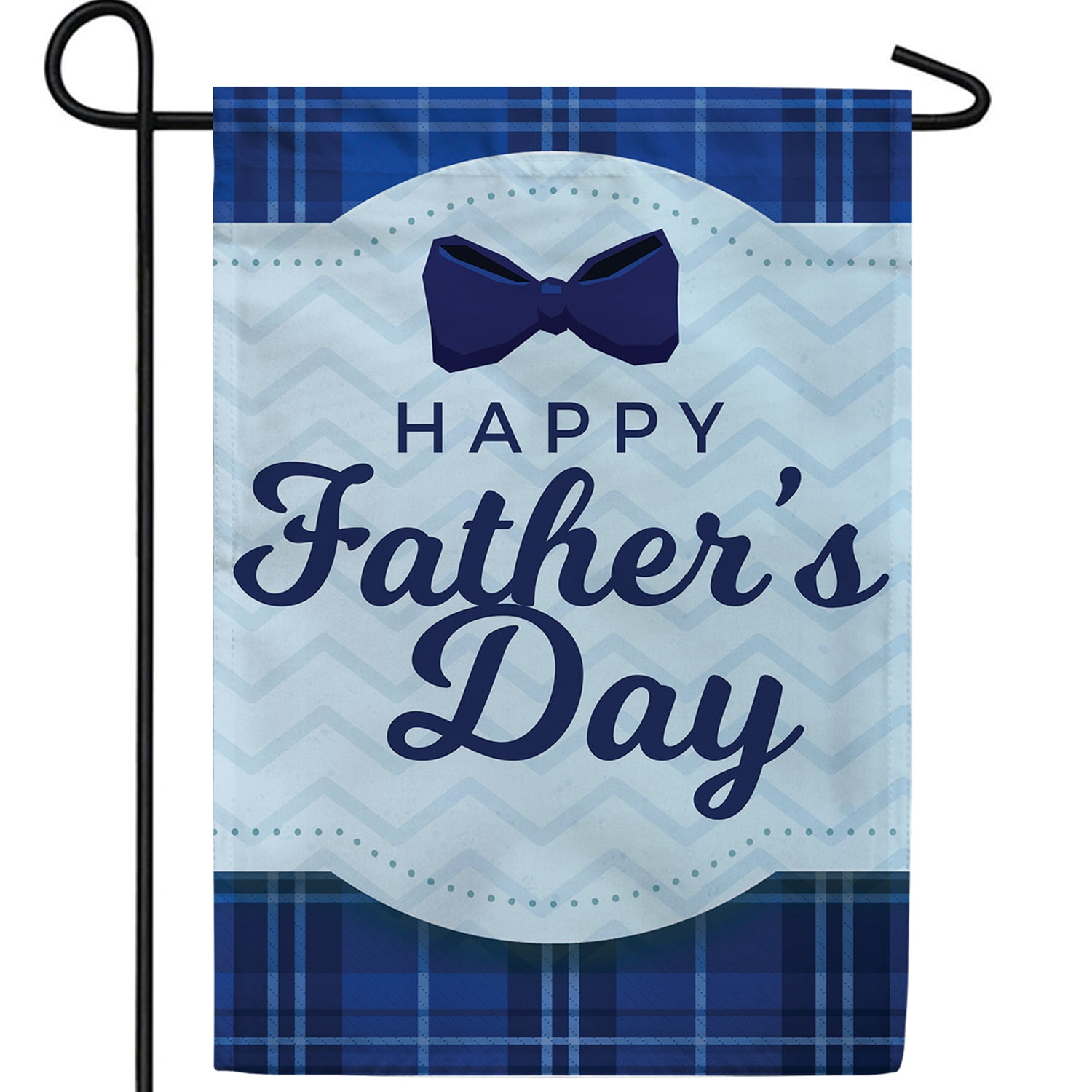 America Forever Father's Day Garden Flag - Father's Day Blue Plaid ...