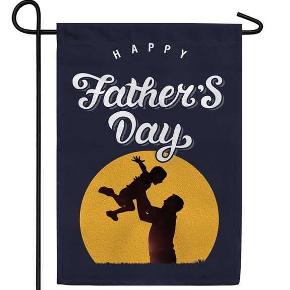 America Forever Father's Day Garden Flag - Safe In Dad's Arms - World's Best Dad - Happy Father's Day Love- 12.5 x 18 Inches - Seasonal Yard Outdoor Decorative Double Sided Flag