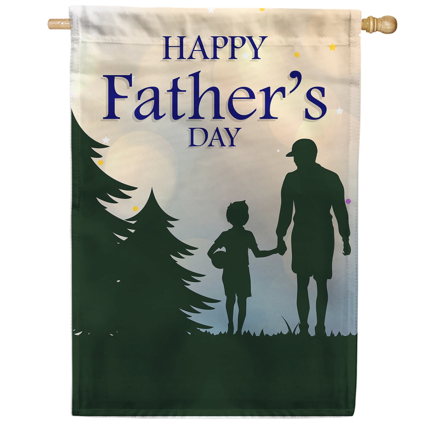 America Forever Father's Day House Flag - Childhood Memories Of Dad - World's Best Dad - Happy Father's Day Love- 28 x 40 Inches - Seasonal Yard Outdoor Decorative Double Sided Flag