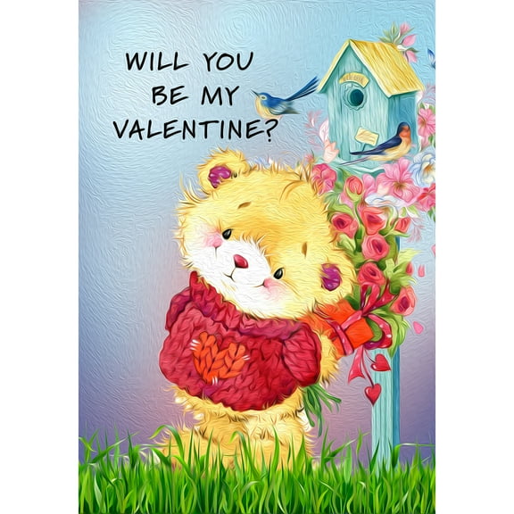 America Forever Flags Double Sided Garden Flag - Be My Valentine -12.5 x 18 Inches, Happy Valentine's Day Love Hearts Garden Flag, Seasonal Yard Outdoor Holiday Decorative Flag