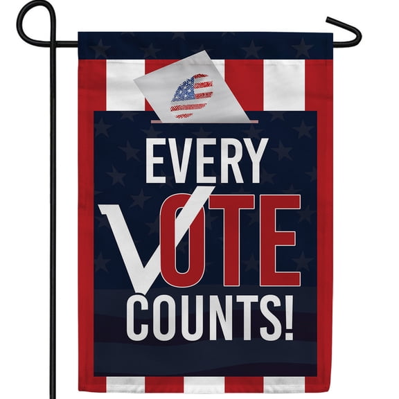 America Forever Flags Double Sided Garden Flag - Every Vote Counts, American President Election Yard Outdoor Decoration 12.5" x 18 "