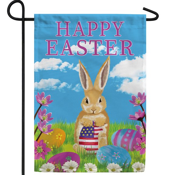 America Forever Patriotic Easter Double Sided Garden Flag 12.5 x 18 inch