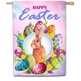 thumbnail image 1 of America Forever Flags Double Sided House Flag - Egg-cellent Easter Wreath Bunny - 28" x 40", Easter Spring Seasonal Yard Outdoor Decor Flags, USA, 1 of 1