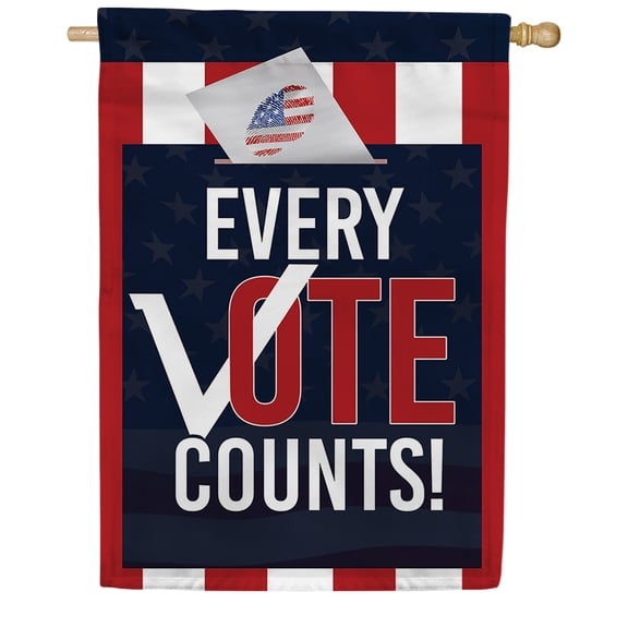 America Forever Flags Double Sided House Flag - Every Vote Counts, American President Election Yard Outdoor Decoration 28" x 40"