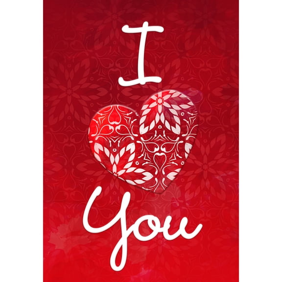 America Forever Flags Double Sided House Flag - I Love You - 28 x 40 Inches, Happy Valentine's Day Love Hearts House Flag, Seasonal Yard Outdoor Holiday Decorative Flag