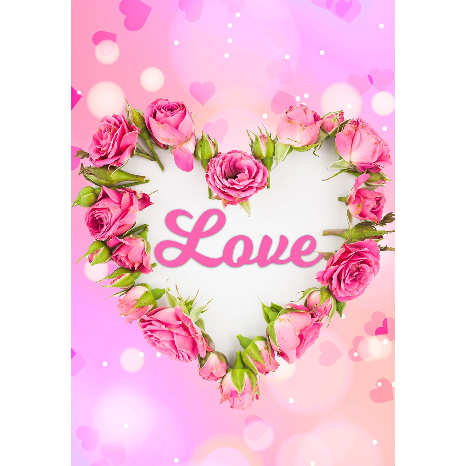 America Forever Flags Double Sided House Flag - Never Ending Love - 28 x 40 Inches, Happy Valentine's Day Love Hearts House Flag, Seasonal Yard Outdoor Holiday Decorative Flag
