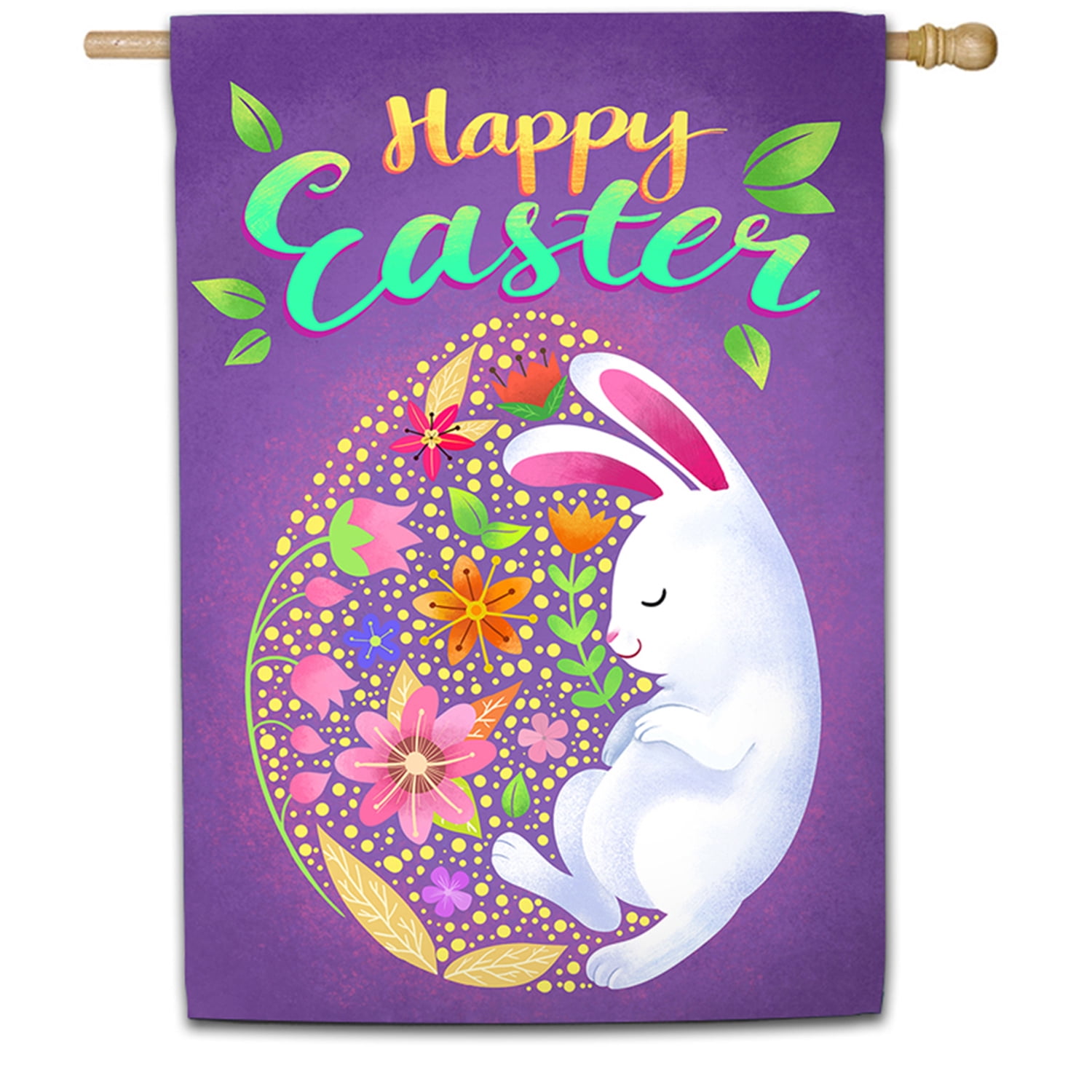 America Forever Flags Double Sided House Flag - Sleepy Easter Bunny - 28" x 40", Easter Spring Seasonal Yard Outdoor Decor Flags, USA