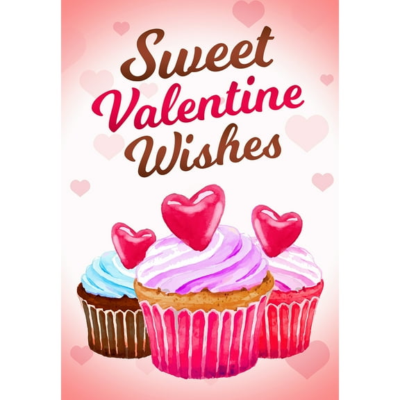 America Forever Flags Double Sided House Flag - Sweet Valentine Wishes - 28 x 40 Inches, Happy Valentine's Day Love Hearts House Flag, Seasonal Yard Outdoor Holiday Decorative Flag