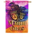 thumbnail image 1 of America Forever Flags Mystical Masks, Mardi Gras House Flag, Masquerade Masks Fleur De Lis Carnival 28 x 40 Inch Double Sided Seasonal Yard Outdoor Holiday Decorative Flag, 1 of 3
