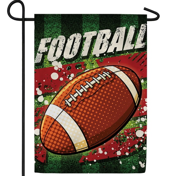 America Forever Football Fever Garden Flag, 12.5 x 18 inch Double Sided, Bold Sport Banner, Paint Splatter Decor, Team Spirit Yard Sign Outdoor Decoration