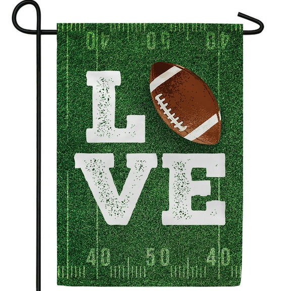 America Forever Football Lover Garden Flag, 12.5 x 18 inch Double Sided, Love Football Field Banner, Game Day Sport Decor, Seasonal Yard Sign Outdoor Decoration