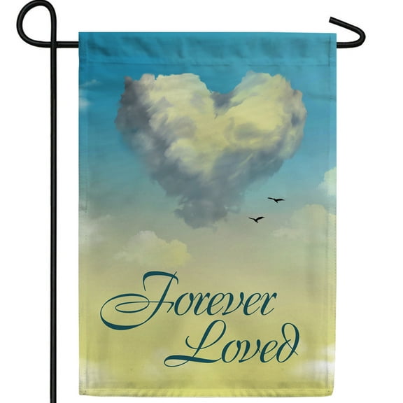 America Forever Garden Flag - Heavenly Love, Cemetery Memorial Religious Bereavement Double Sided 12.5" x 18" Decor, Seasonal Yard Outdoor Decorative Flag