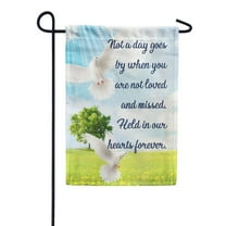 America Forever Garden Flag - Loved and Missed, Cemetery Memorial Religious Bereavement Double Sided 12.5" x 18" Outdoor Decorative Flag