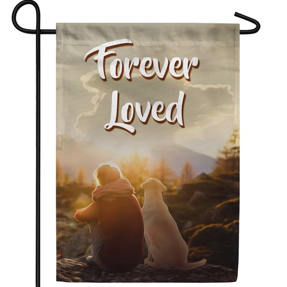 America Forever Garden Flag - By My Side Always, Cemetery Memorial Religious Bereavement Double Sided 12.5" x 18" Decor, Seasonal Yard Outdoor Decorative Flag