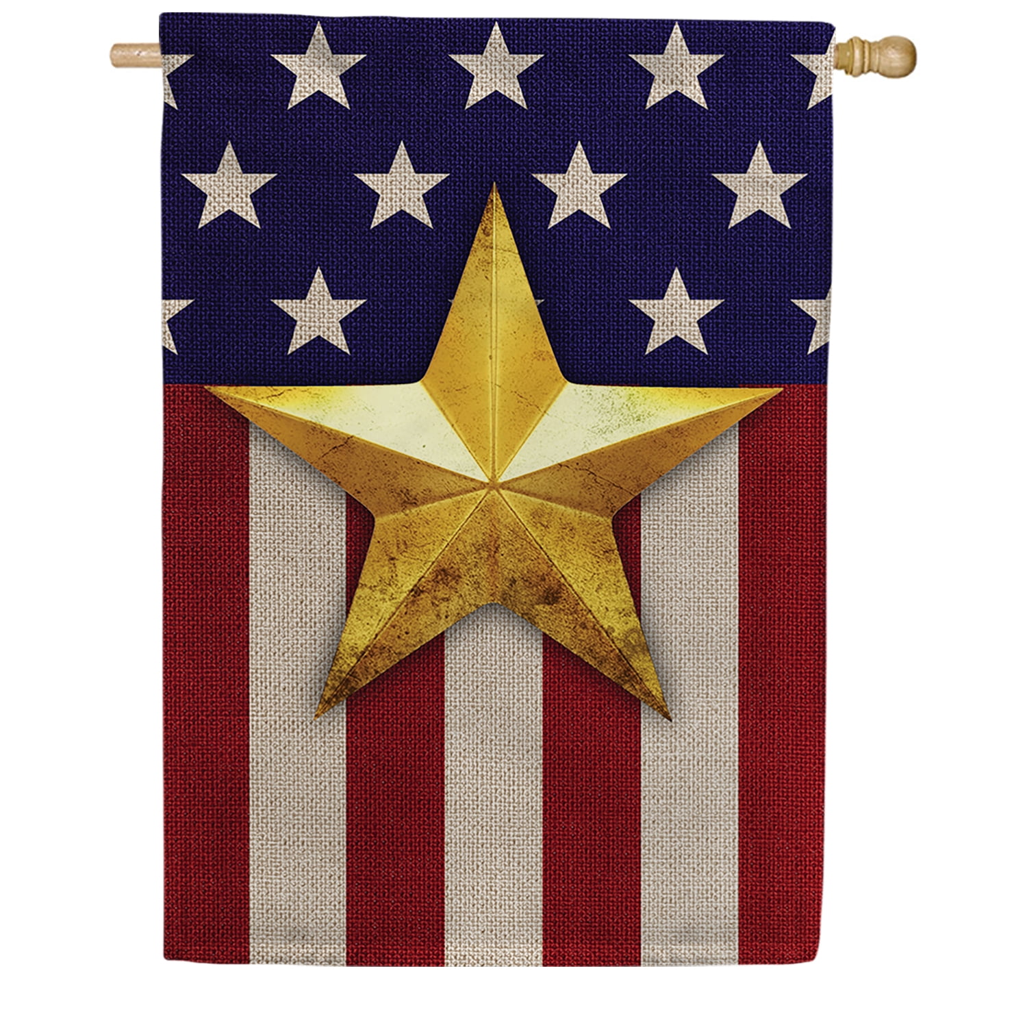 America Forever Gold Star Flag House Flag 28 x 40 inch Double Sided Military Memorial American Flag Gold Star Family Honor Tribute Patriotic Outdoor Yard Decor