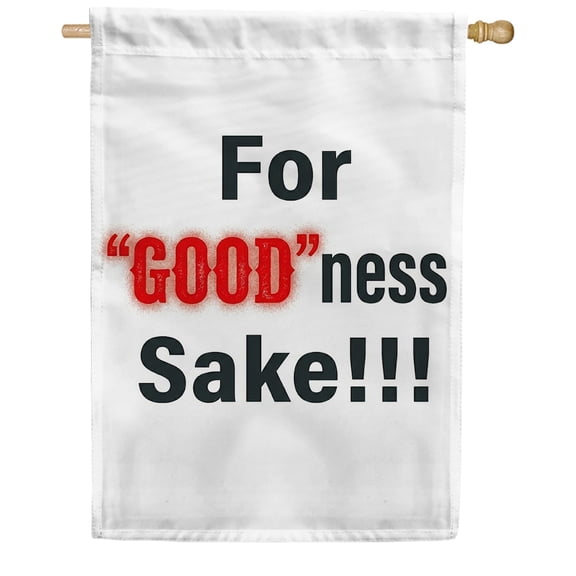 America Forever For Goodness Sake House Flag, 28 x 40 inch Double Sided, Funny Humor Message Decor, Witty Saying Design, Everyday Outdoor Yard Decoration