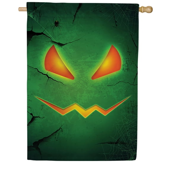 America Forever Halloween Pumpkin House Flag Double Sided Vertical 28 x 40 inches for Outdoors, Yard, Lawn, Porch, Halloween Decor Halloween Spider House Flag Fall Season