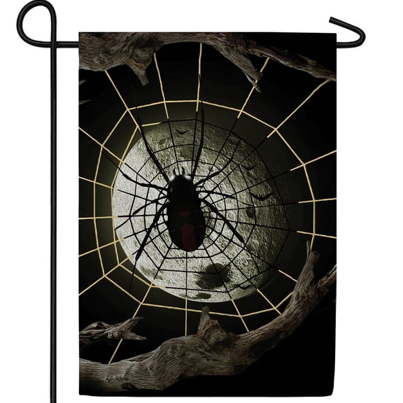 America Forever Halloween Spider Garden Flag Double Sided Vertical 12.5 x 18 inches for Outdoors, Yard, Lawn Halloween Decor Spider Web Yard Decoration Fall Season
