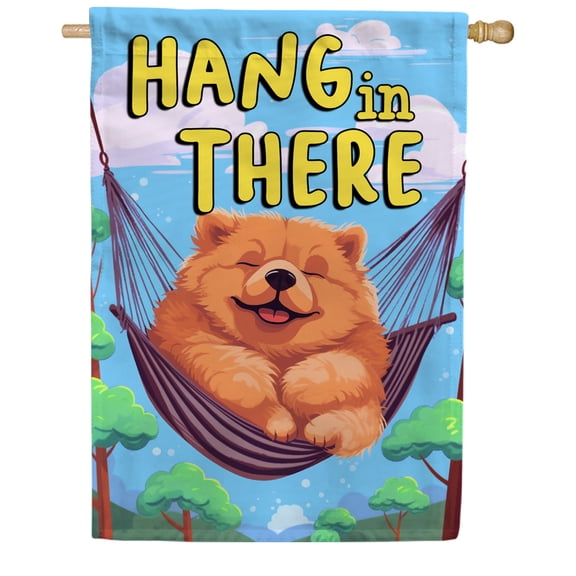 America Forever Hang In There House Flag 28 x 40 inch Double Sided Bear Hammock Motivational Peaceful Relaxing Summer Outdoor Yard Flag