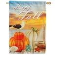 thumbnail image 1 of America Forever Happy Fall at the Beach House Flag 28 x 40 inch Harvest Pumpkins Autumn Coastal Seagull Starfish Nautical Lawn Outdoor Yard Decoration, 1 of 5