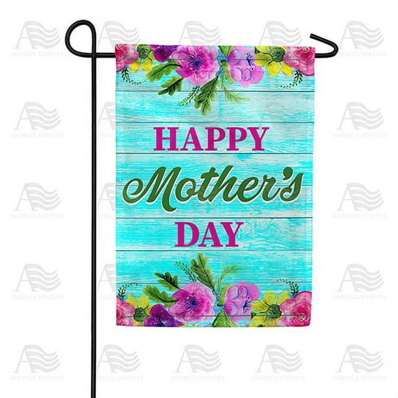 America Forever Happy Mother's Day Floral Garden Flag 12.5 x 18 inches Flowers Green Leaves Double Sided Holiday Seasonal Yard Outdoor Decorative My Mother is My Best Friend Flag