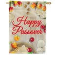 thumbnail image 1 of America Forever Happy Passover House Flag 28 x 40 Inch Double Sided Traditional Religious Jewish Pesach Festival Seder Happy Holidays Hanukkah Yard Outdoor Decoration, 1 of 5