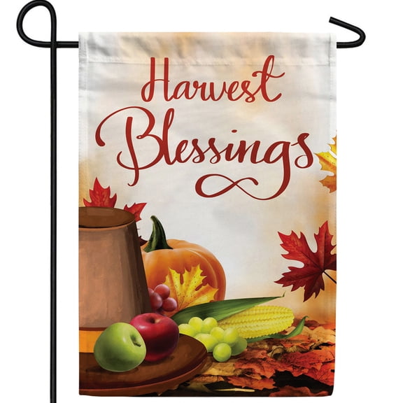 America Forever Harvest Pilgrim Hat Double Sided Garden Flag 12.5 x 18 inch