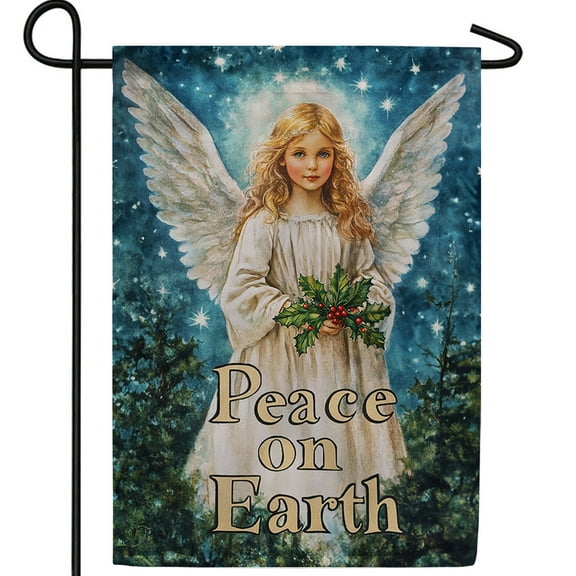 America Forever Heavenly Angel Peace Garden Flag, 12.5 x 18 inch Double Sided, Religious Christmas Scene, Spiritual Holiday Decor, Faith Outdoor Decoration Yard Banner