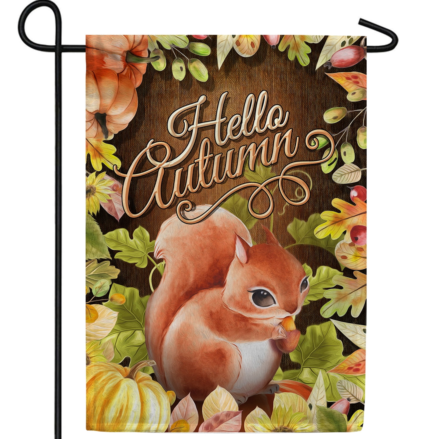 America Forever Hello Autumn Squirrel Garden Flag, 12.5 x 18 inches ...