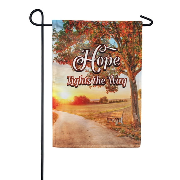 America Forever Hope Garden Flag 12.5 x 18 inch Double Sided Inspirational Positive Quote Fall Sunset Blissful Autumn Tree Seasonal Yard Outdoor Decorative Motivational Flag