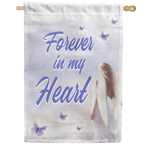 America Forever House Flag - Heavenly Angel, Cemetery Memorial Religious Bereavement Double Sided 28" x 40" Decor, Seasonal Yard Outdoor Decorative Flag