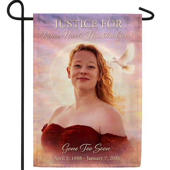 America Forever Justice Memorial Garden Flag, 12.5 x 18 inch Double Sided, Remembrance Tribute Decor, Dove Heaven Design, Cemetery Memorial Outdoor Decoration