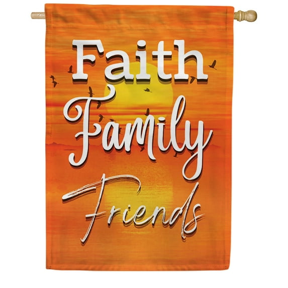 America Forever Life's Necessities House Flag, 28 x 40 inch Double Sided, Faith Family Friends Banner, Inspirational Sunset Decoration, Religious Home Outdoor Decor, Blessing Yard Flag
