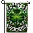 thumbnail image 1 of America Forever Lucky Clover Happy St Patricks Day Garden Flags 12.5" x 18" Double Sided Shamrock Celtic Holiday Luck of the Irish Seasonal Outdoor Yard St Patricks Day Decorations, 1 of 5