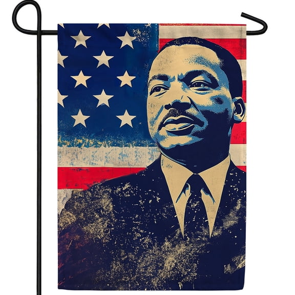 America Forever Martin Luther King Jr Garden Flag, 12.5 x 18 inch Double Sided, MLK Patriotic Portrait, Civil Rights Leader Flag, Inspirational American Hero Flag