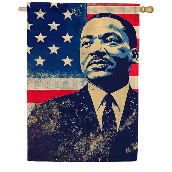 America Forever Martin Luther King Jr House Flag, 28 x 40 inch Double Sided, MLK Patriotic Portrait, Civil Rights Leader Flag, Inspirational American Hero Flag