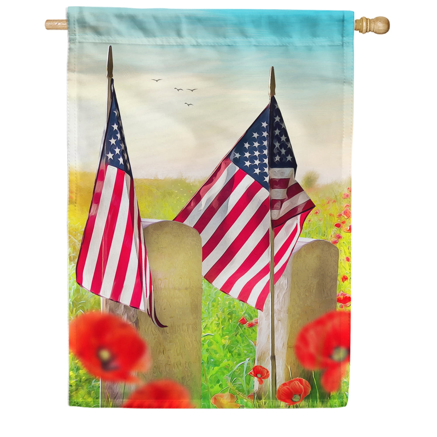 America Forever Memorial Day Patriotic Summer House Flag 28 x 40 inches ...