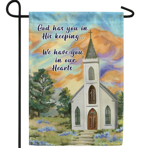 America Forever Memorial Garden Flag, 12.5 x 18 inches Double Sided, Funeral Gifts Bereavement Sympathy Decorations for Grave Outdoor Saying Cemetery Flag