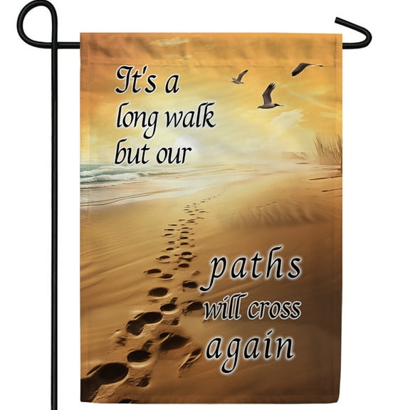 America Forever Memorial Garden Flag, 12.5 x 18 inches Double Sided, Until We Meet Again Funeral Gifts Bereavement Sympathy Decorations for Grave Outdoor Saying Cemetery Flag