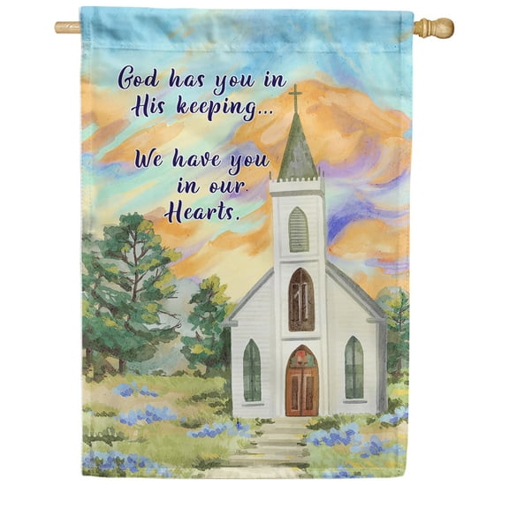 America Forever Memorial House Flag, 28 x 40 inches Double Sided, Funeral Gifts Bereavement Sympathy Decorations for Grave Outdoor Saying Cemetery Flag