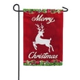 thumbnail image 1 of America Forever Merry Christmas Garden Flag - White Reindeer Red Xmas Jingle Bells Winter Christmas New Year Holiday Flag - Seasonal Yard Outdoor Decorative Double Sided Flag - 12.5 x 18 Inches, 1 of 3