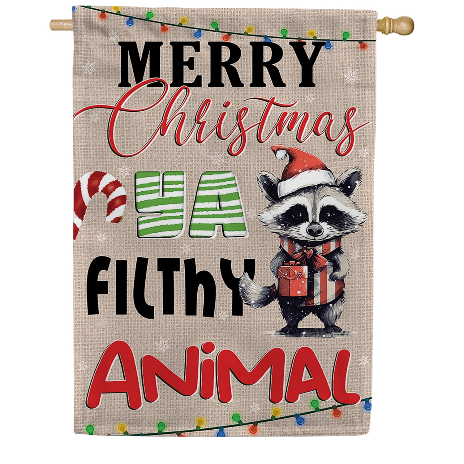 Filthy Banner America Forever Merry Christmas Raccoon Filthy Animal House Flag, 28 x ...