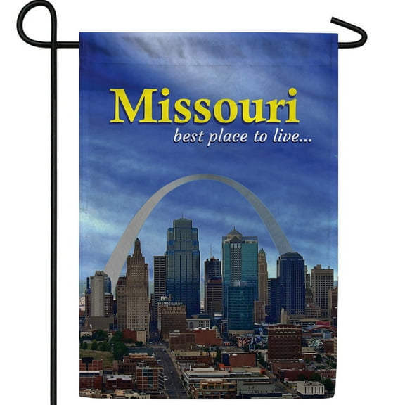 America Forever Missouri State Garden Flag- 12.5 x 18 inches- Missouri Skyline View USA Regional Yard Outdoor Decorative Double Sided Flag
