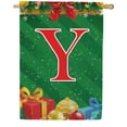 thumbnail image 1 of America Forever Monogram Christmas House Flag Letter Y 28 x 40 inch Double Sided Merry Christmas Gifts Presents Ornament Ball Winter Farmhouse Red & Green Holiday Yard Outdoor Decoration, 1 of 7