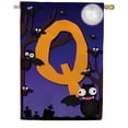 thumbnail image 1 of America Forever Monogram Halloween Bat House Flag 28 x 40 inches Letter Q Double Sided Large Flags for Outside, Holiday Party Yard Outdoor Halloween Horror Nights Flag, 1 of 7