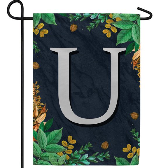 America Forever Monogram U Garden Flag, 12.5 x 18 inch Double Sided, Decorative Letter U Initial Flag, Personalized Outdoor Flag, Garden Yard Decor, Housewarming Gift