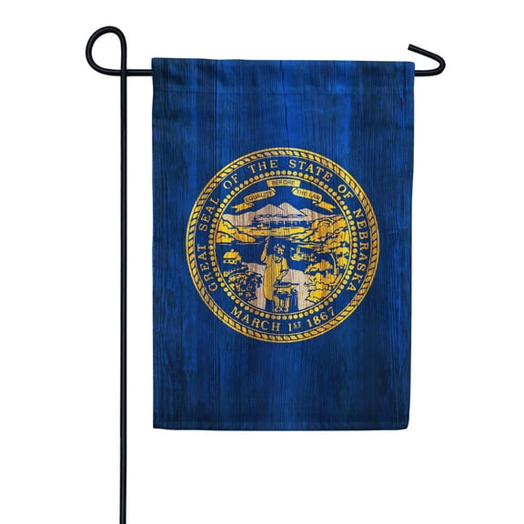 America Forever Nebraska State Flag 12.5 x 18 Inch Double Sided Outdoor Yard Decorative USA Vintage Wood State of Nebraska Garden Flag, Made in the USA