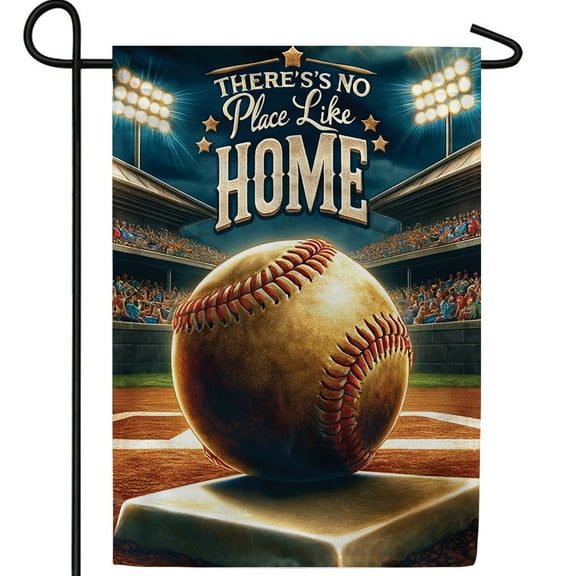 America Forever No Place Like Home Baseball Garden Flag, 12.5 x 18 inch Double Sided, Stadium Sports Banner, Baseball Home Decor, MLB Fan Flag