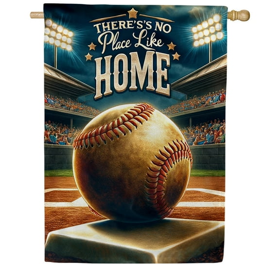 America Forever No Place Like Home Baseball House Flag, 28 x 40 inch Double Sided, Stadium Sports Banner, Baseball Home Decor, MLB Fan Flag
